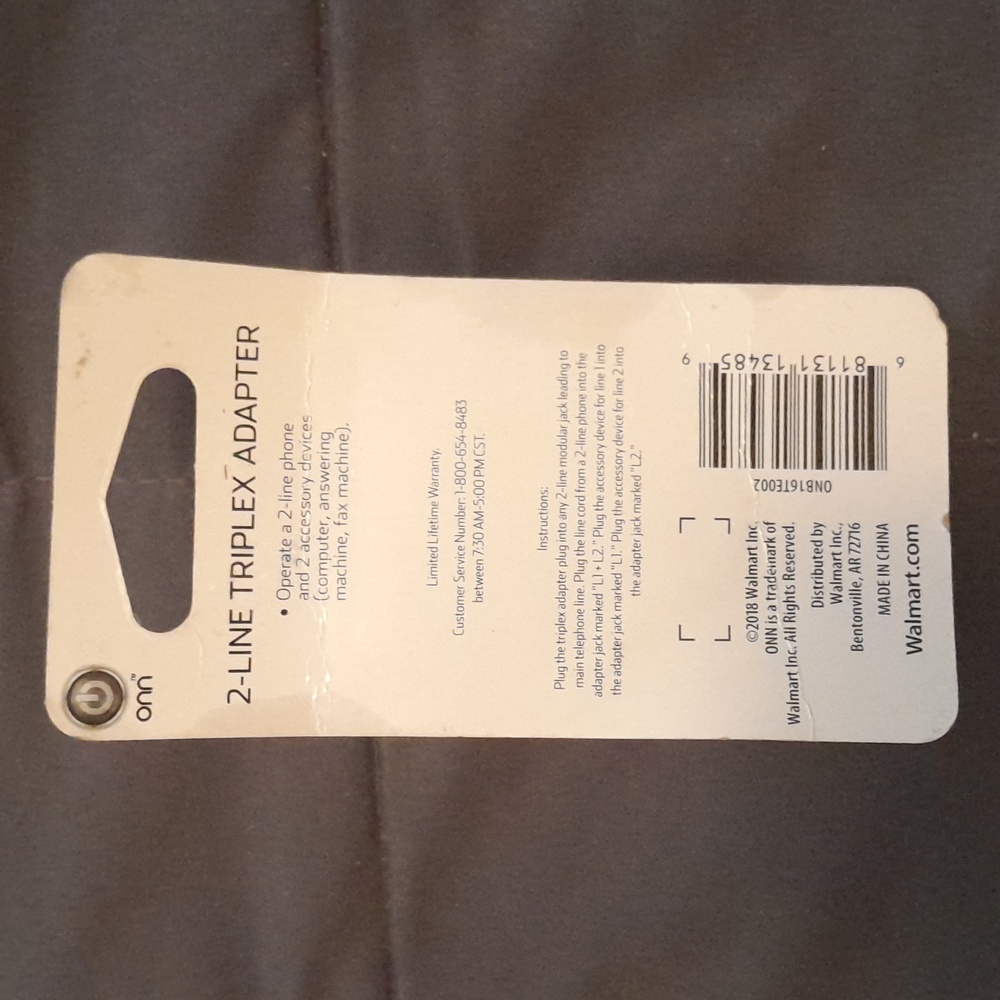 One 2 Line Triplex Adapter - Picture 2 of 2